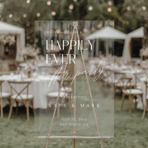 Minimalist Elopement Reception Party Welcome Acrylic Sign