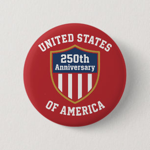 Minimalist Emblem United States 250th Anniversary 6 Cm Round Badge