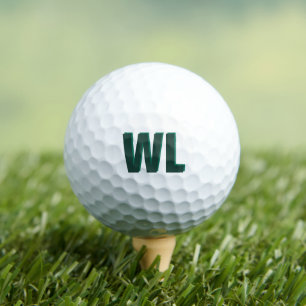 Minimalist Emerald Green Personalised Monogram  Golf Balls