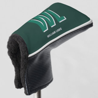 Minimalist Emerald Green Personalised Monogram  Golf Head Cover