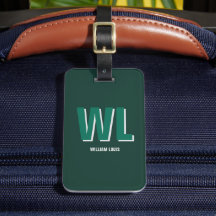 Minimalist Emerald Green Personalised Monogram 