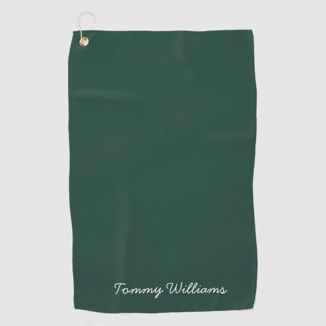 Minimalist Emerald Green Professional Simple Golf Towel (Front)