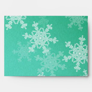Minimalist Emerald Snowflakes Christmas Patter Envelopes