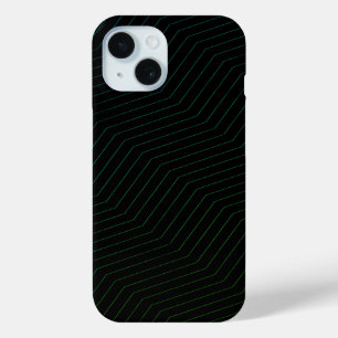 Minimalist Emerald & Teal Zig-Zag Modern Geometric iPhone 15 Case
