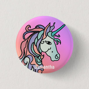 minimalist emotional and beautiful unicorn 3 cm round badge