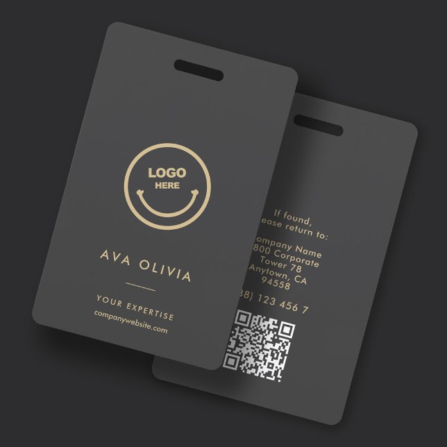 Minimalist Employee ID Card Business Logo QR Badge (Creator Uploaded)