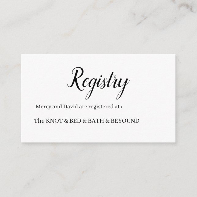 Minimalist  enclosure card (Front)