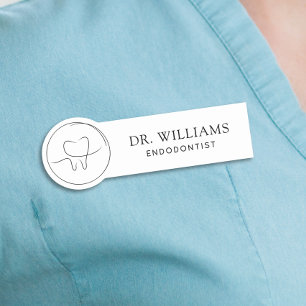Minimalist Endodontist Name Tag