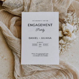 Minimalist Engagement Party Wedding Invitation