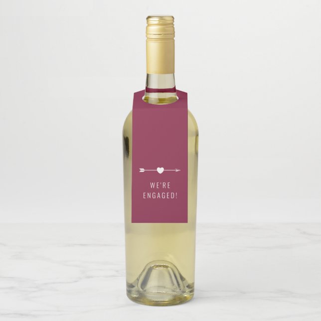 Minimalist | Engagement | Red Bottle Hanger Tag (On Bottle)
