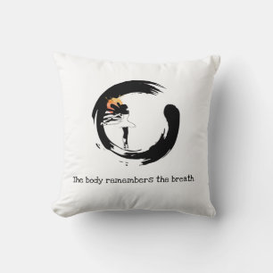 Minimalist Enso Dancer Quote Throw Pillow