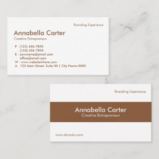 Minimalist Entrepreneur Professional Beige White Business Card