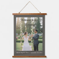 Minimalist Espresso 26x36 Photo Wedding Welcome