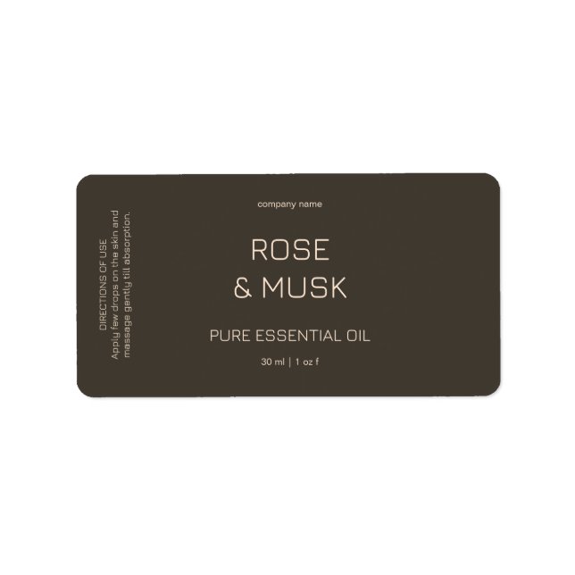 Minimalist Essential Oil Labels / Dropper bottle (Front)