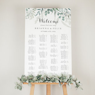 Minimalist Eucalyptus Alphabetical Seating Chart