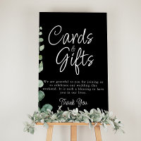 Minimalist Eucalyptus Black Cards and Gifts