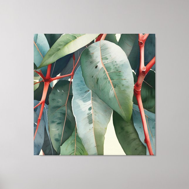 Minimalist Eucalyptus Botanical Art Canvas Print (Front)