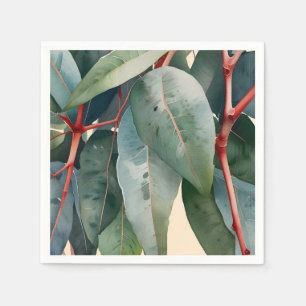 Minimalist Eucalyptus Botanical Art Napkin