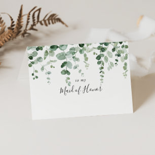 Minimalist Eucalyptus Bridal Party Thank You