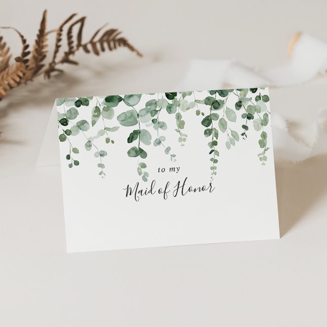 Minimalist Eucalyptus Bridal Party Thank You Card (Creator Uploaded)