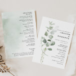 Minimalist Eucalyptus Foliage Wedding Program<br><div class="desc">This minimalist eucalyptus foliage wedding is perfect to compliment a rustic wedding. The design features watercolor green eucalyptus foliage.</div>
