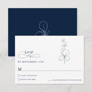 Minimalist Eucalyptus Spring Wedding RSVP Cards