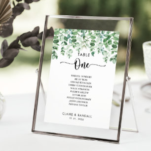 Minimalist Eucalyptus Table Number 1 Seating Chart
