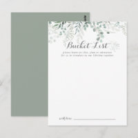 Minimalist Eucalyptus Wedding Bucket List Cards