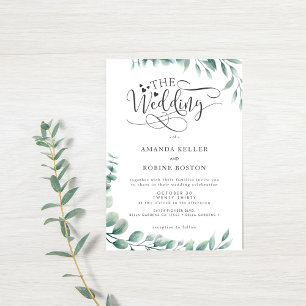 Minimalist Eucalyptus Wedding Invitation