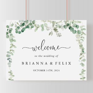 Minimalist Eucalyptus Wedding Welcome Sign