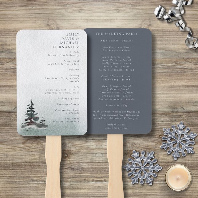 Minimalist Evergreen Mountain Green Slate Blue Pro Hand Fan (Creator Uploaded)