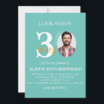 Minimalist evite Birthday 30th, Men Digital 30th  Invitation<br><div class="desc">Minimalist evite Birthday 30th,  Men Digital 30th Invite with Photo,  evite Birthday for Man,  Black Gold,  Electronic,  Editable</div>