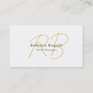 Minimalist Exclusive Modern Gold Color Monogram Business Card