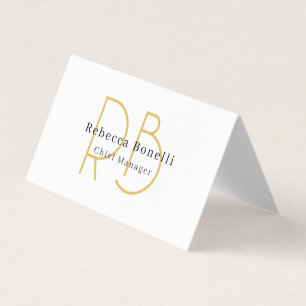 Minimalist Exclusive Modern Gold Color Monogram Business Card