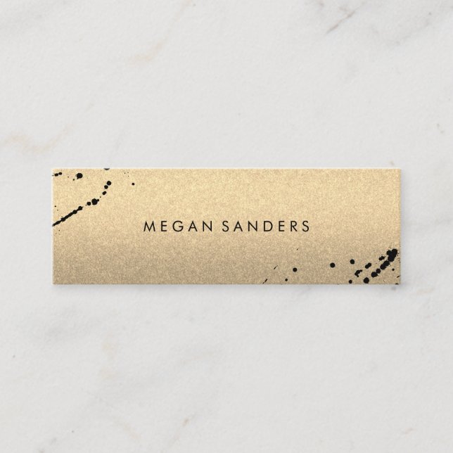 Minimalist Expressive / Glamour (Gold/Grey) Mini Business Card (Front)