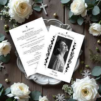 Minimalist Exquisite Floral Black & White Floral Programme