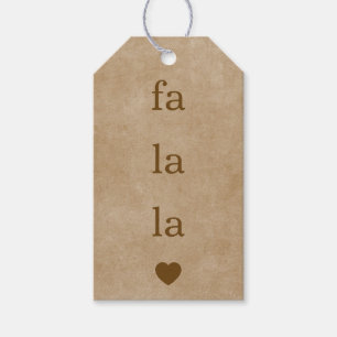 Minimalist Fa La La Christmas Rustic Kraft Gift Tags