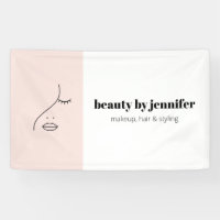 Minimalist Face Beauty Logo Makeup Artist Pink