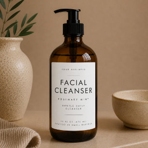 Minimalist Facial Cleanser Spa Salon Product Label