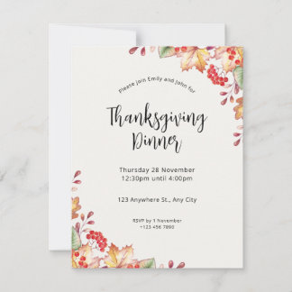 Minimalist Fall Border Thanksgiving Invitation