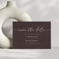 Minimalist Fall Brown Script Wedding QR Code