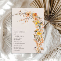 Minimalist fall colours boho meadow wildflowers  