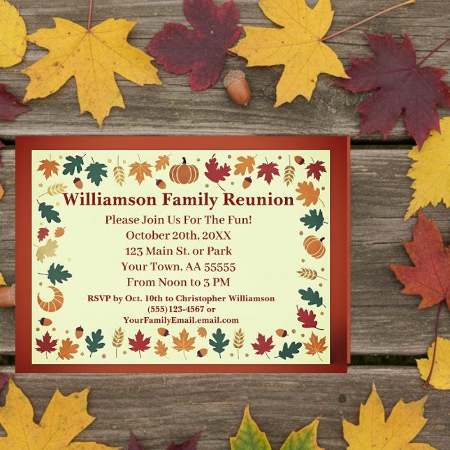 Minimalist Fall Family Reunion Custom Card (Creator Uploaded)