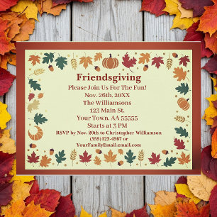 Minimalist Fall Friendsgiving Custom Card