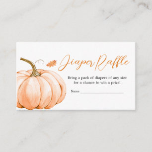 Minimalist Fall Little Pumpkin Baby Diaper Raffle Enclosure Card