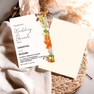 Minimalist Fall Pumpkin Wedding Brunch Invitation