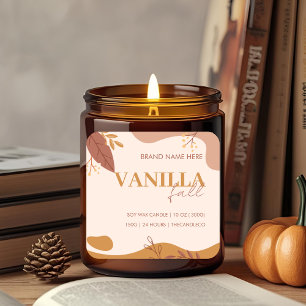 Minimalist Fall Vanilla Candle Label   Autumn 