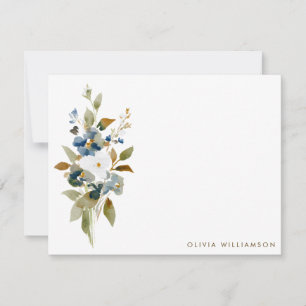 Minimalist Fall Wildflower Personalized Stationery Card