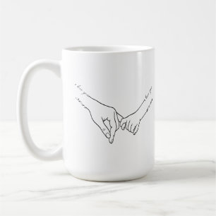 Minimalist Family Hand Holding Art – One Line Draw Coffee Mug