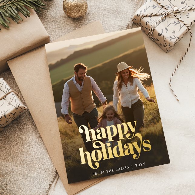 Minimalist Family Photo Christmas Gold (Creator Uploaded)